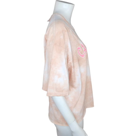 Stunner California Womens XL Peach Tye-Dye Short Sleeve Graphic Tee Raw Hem NWT - Picture 9 of 12